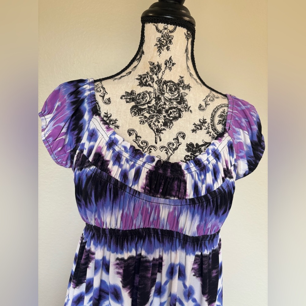 AB Studio Purple and Black Midi Dress - Picture 8 of 11